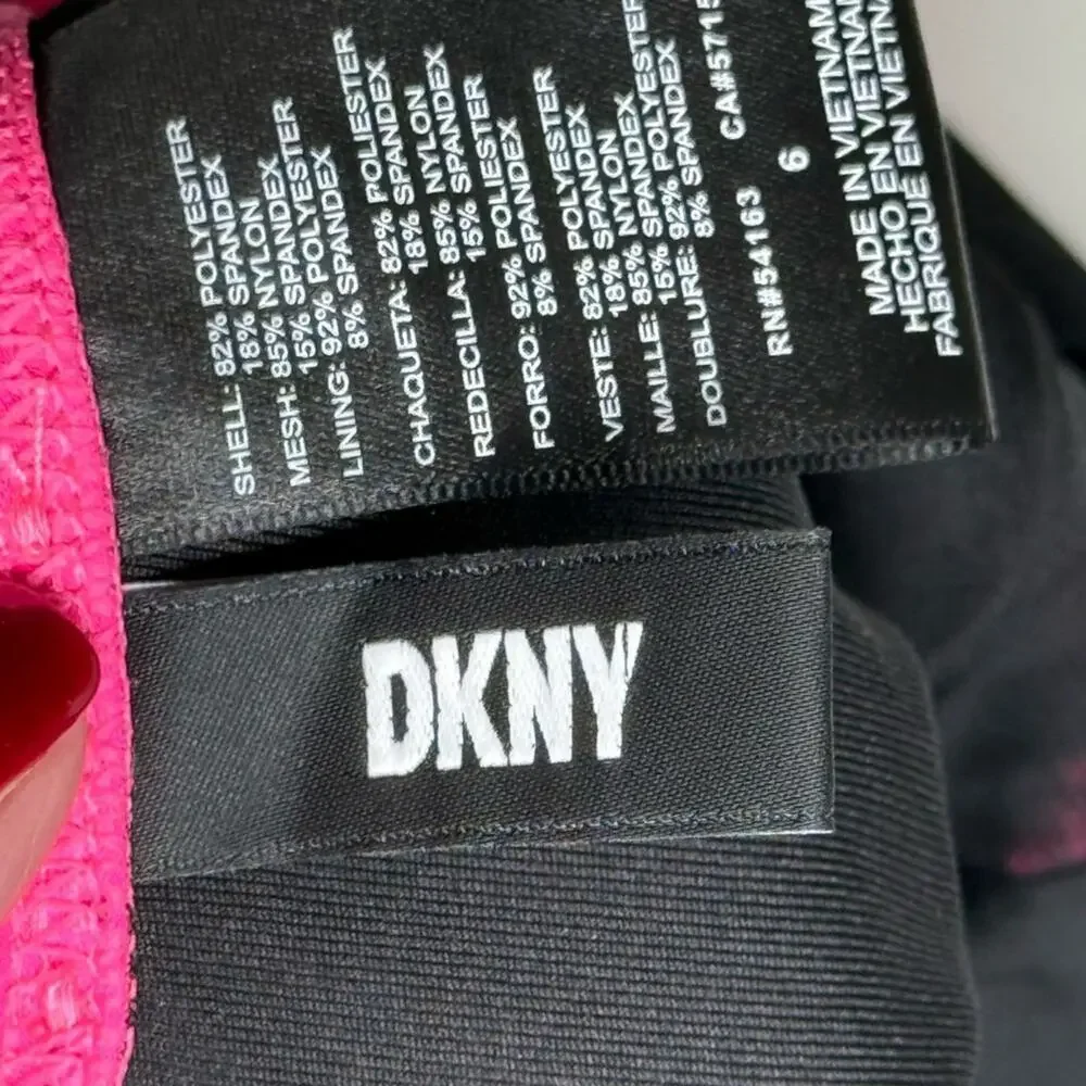 NWT | DKNY |  One-Piece Swimsuit | Hot Pink/Black | Size 6 - Picture 10 of 16